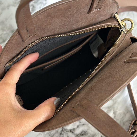 Altar’d State | round shoulder bag cross body or hand bag brown vegan leather - Picture 6 of 8